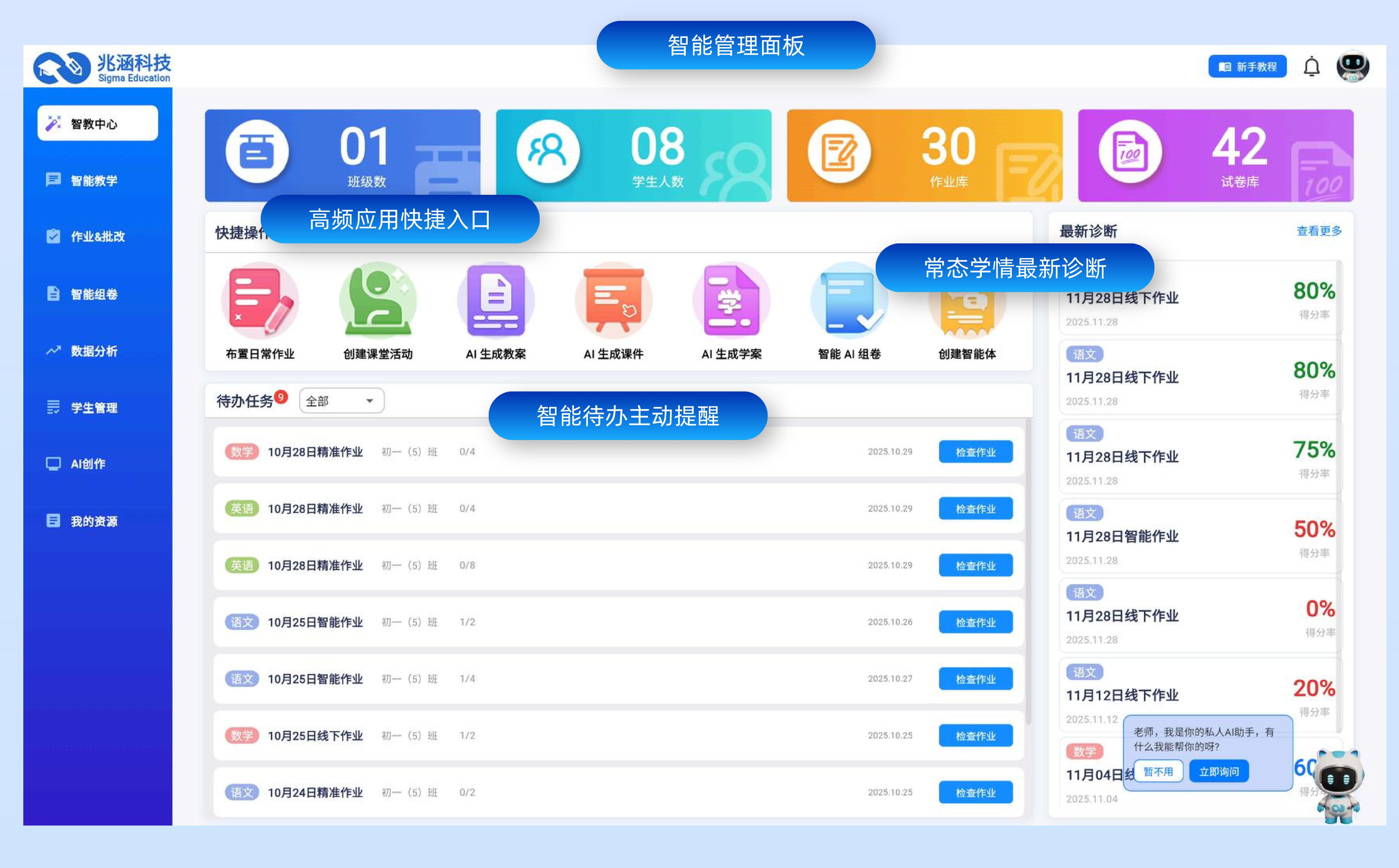 智教中心 智能管理面板